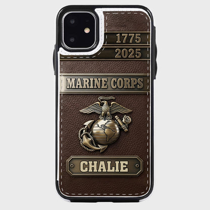 USMC 250th Anniversary - Personalized Veteran Foldable Wallet Phone Case