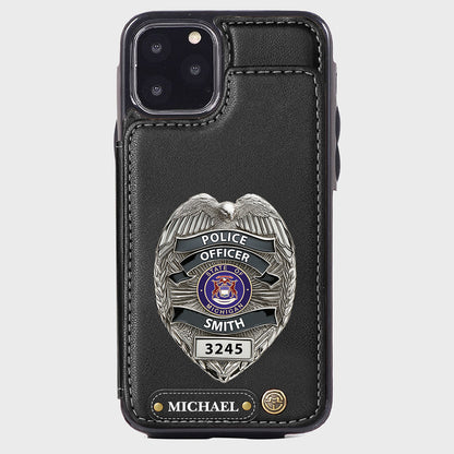 Serve And Protect - Personalized Police Officer Wallet Phone Case