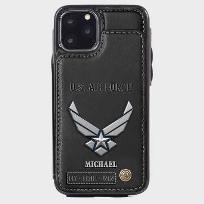 Fly · Fight · Win - Personalized Veteran Wallet Phone Case
