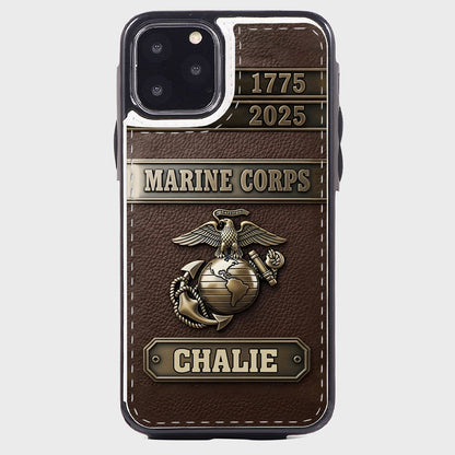 USMC 250th Anniversary - Personalized Veteran Foldable Wallet Phone Case