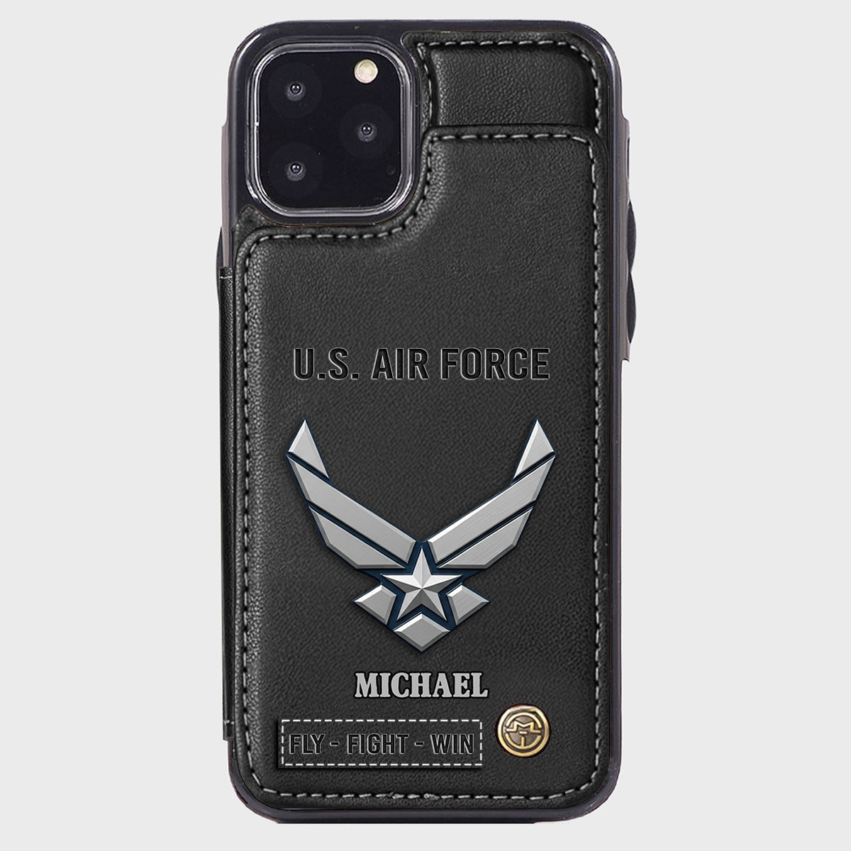 Fly · Fight · Win - Personalized Veteran Wallet Phone Case