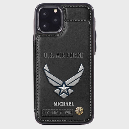 Fly · Fight · Win - Personalized Veteran Wallet Phone Case