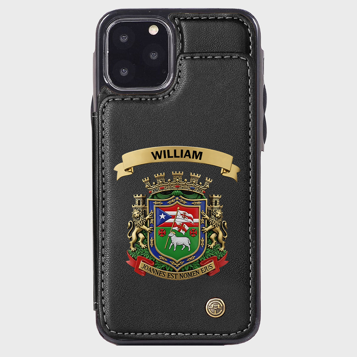 Proud Puerto Rico, Joannes Est Nomen Ejus - Personalized Expats Wallet Phone Case