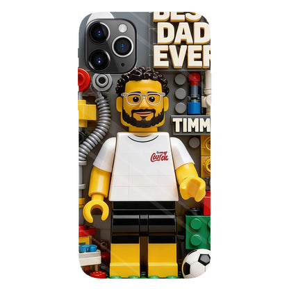 Custom Brick Human Style From Any Photo - Personalized Father Clear Phone Case