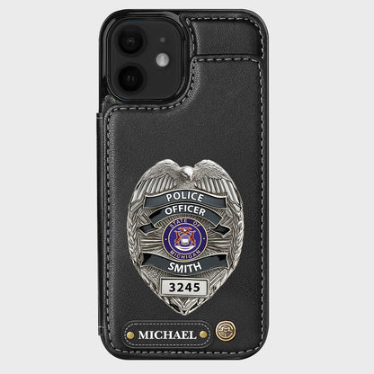 Serve And Protect - Personalized Police Officer Wallet Phone Case