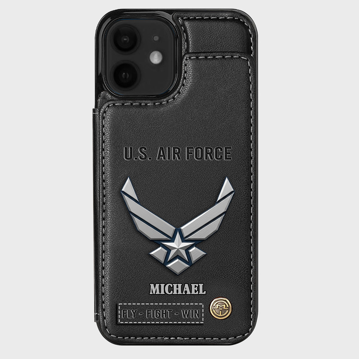 Fly · Fight · Win - Personalized Veteran Wallet Phone Case