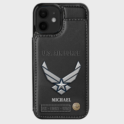 Fly · Fight · Win - Personalized Veteran Wallet Phone Case