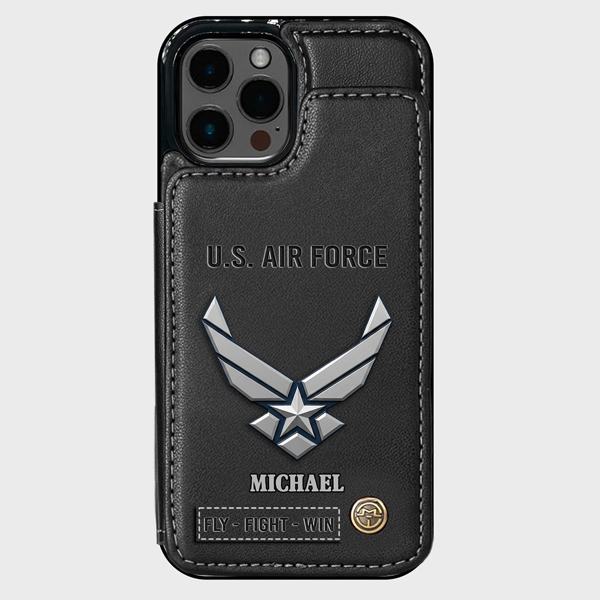Fly · Fight · Win - Personalized Veteran Wallet Phone Case