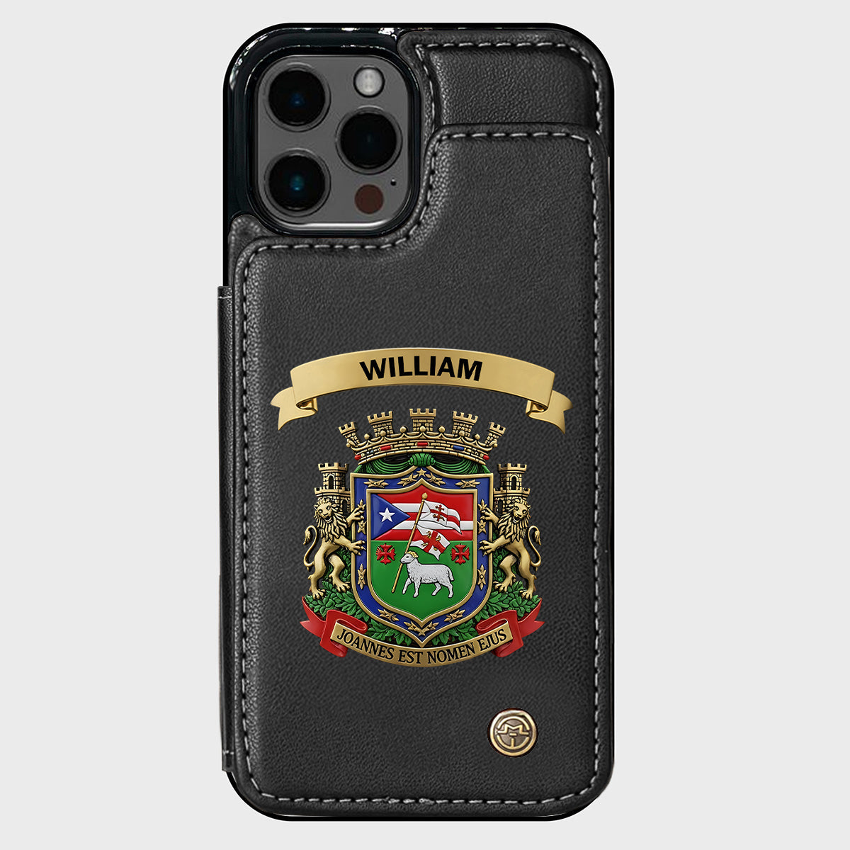 Proud Puerto Rico, Joannes Est Nomen Ejus - Personalized Expats Wallet Phone Case