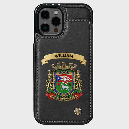 Proud Puerto Rico, Joannes Est Nomen Ejus - Personalized Expats Wallet Phone Case