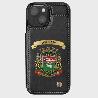 Proud Puerto Rico, Joannes Est Nomen Ejus - Personalized Expats Wallet Phone Case