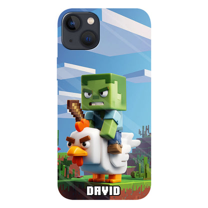 Chicken Jockey! - Personalized Block World Full Print Phone Case