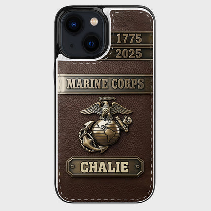 USMC 250th Anniversary - Personalized Veteran Foldable Wallet Phone Case