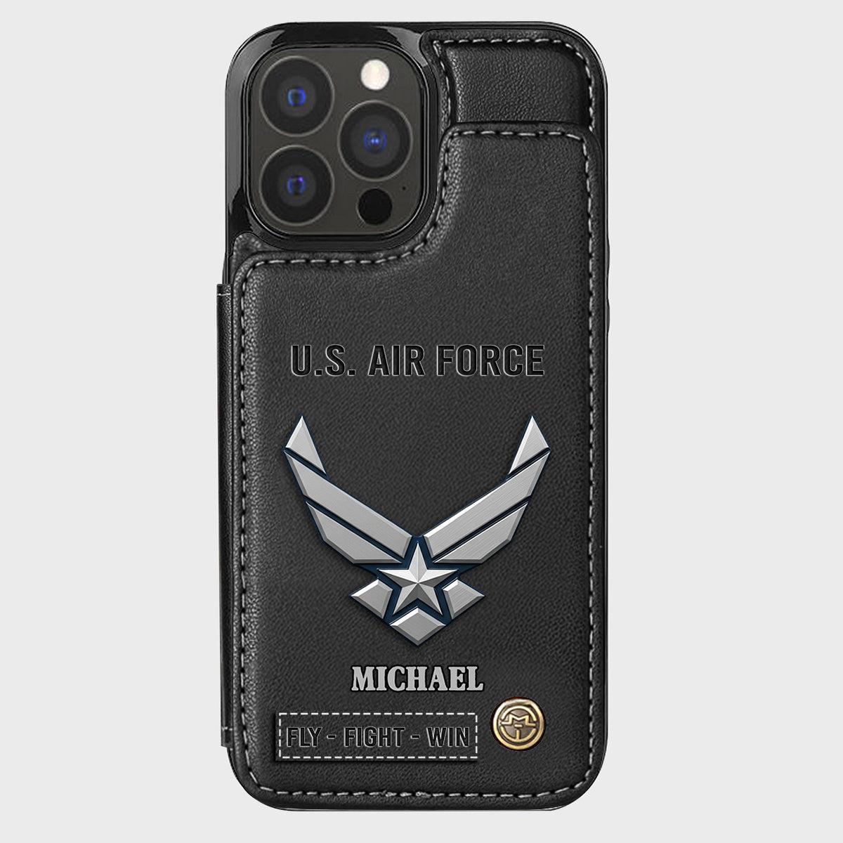 Fly · Fight · Win - Personalized Veteran Wallet Phone Case