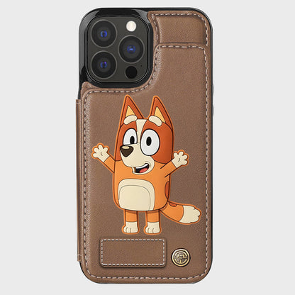 Blue Dog Custom Name - Personalized Blue Dog Wallet Phone Case