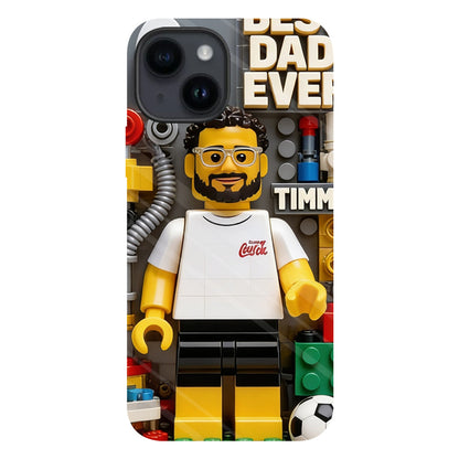 Custom Brick Human Style From Any Photo - Personalized Father Clear Phone Case