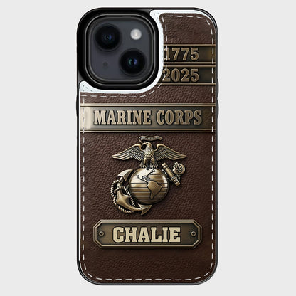 USMC 250th Anniversary - Personalized Veteran Foldable Wallet Phone Case
