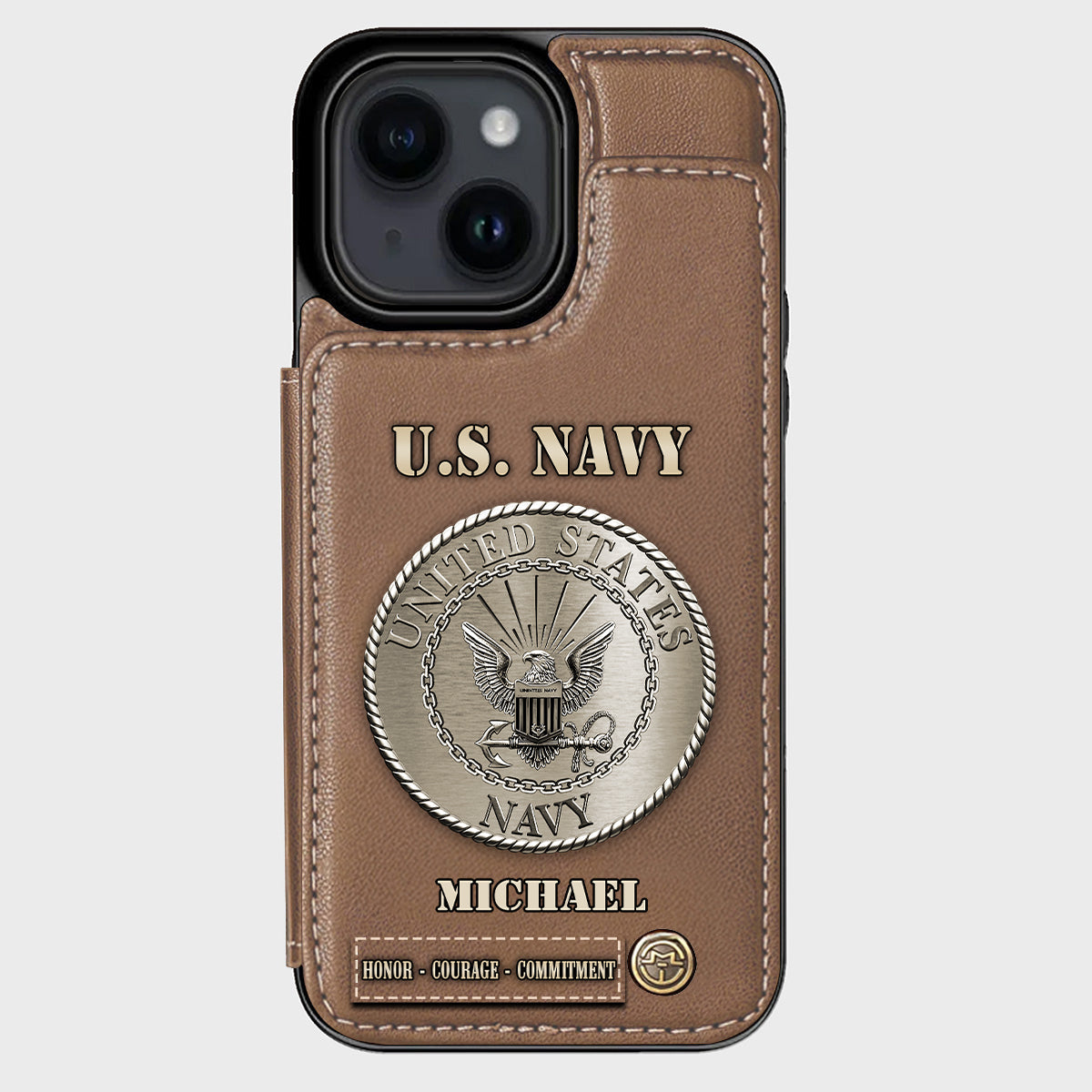 Honor, Courage, Commitment - Personalized Veteran Wallet Phone Case