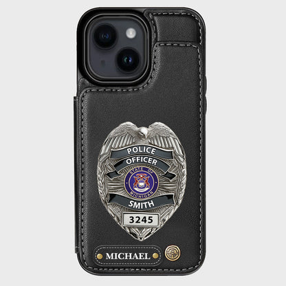 Serve And Protect - Personalized Police Officer Wallet Phone Case