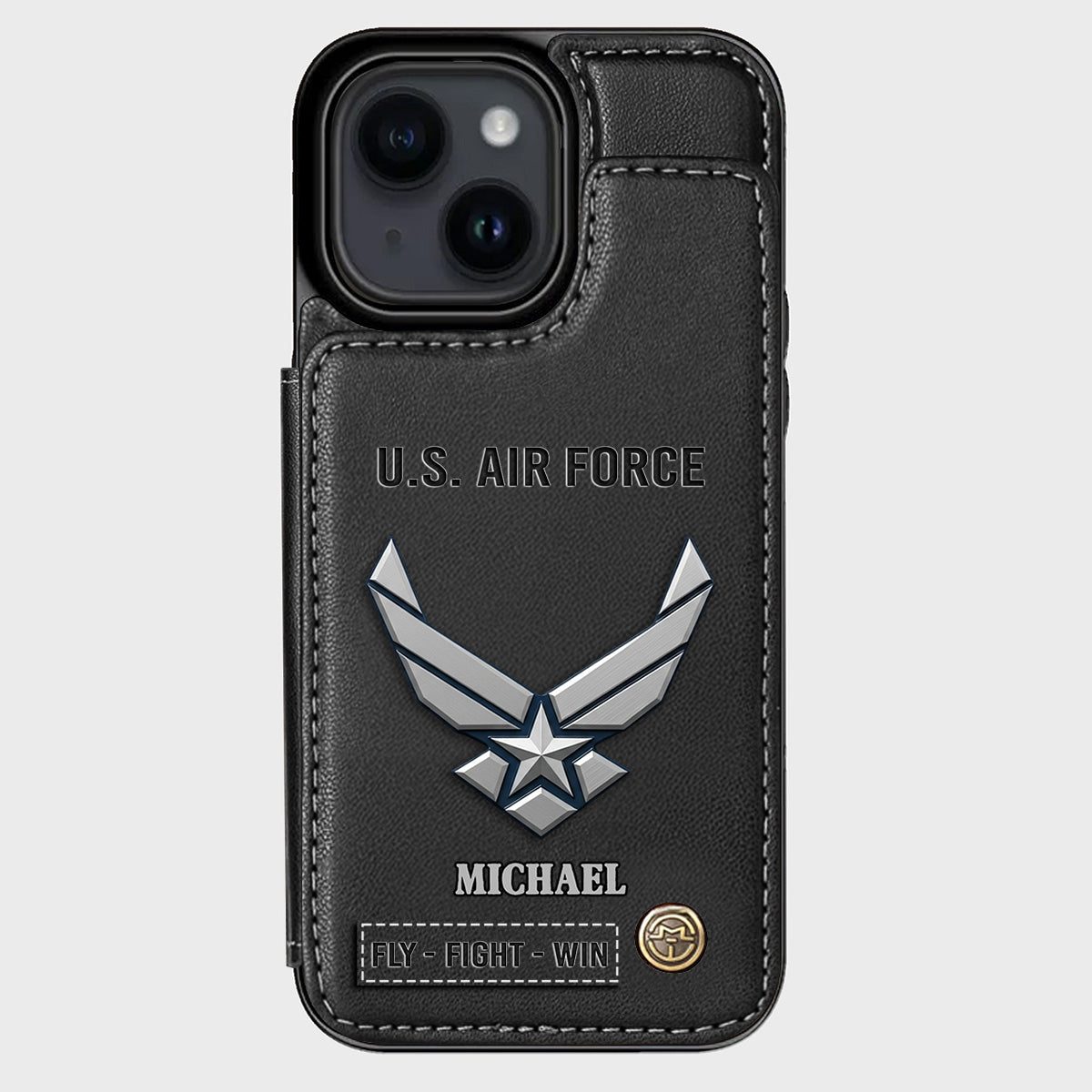 Fly · Fight · Win - Personalized Veteran Wallet Phone Case