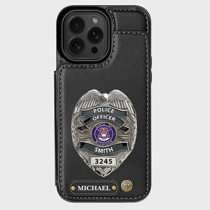 Serve And Protect - Personalized Police Officer Wallet Phone Case