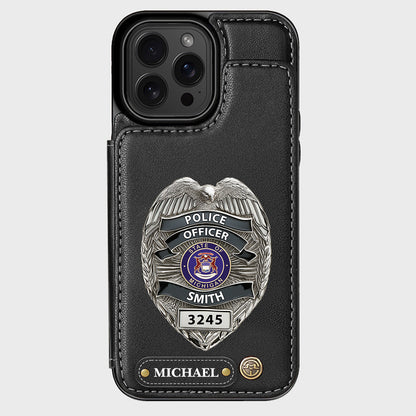 Serve And Protect - Personalized Police Officer Wallet Phone Case