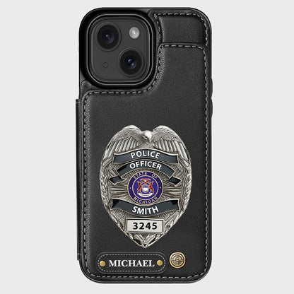 Serve And Protect - Personalized Police Officer Wallet Phone Case