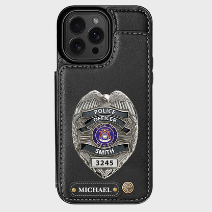 Serve And Protect - Personalized Police Officer Wallet Phone Case