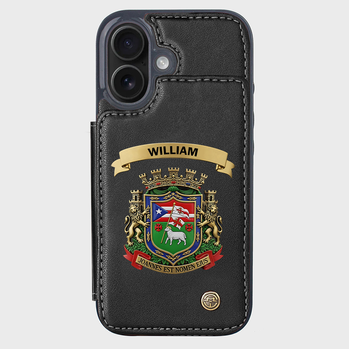 Proud Puerto Rico, Joannes Est Nomen Ejus - Personalized Expats Wallet Phone Case