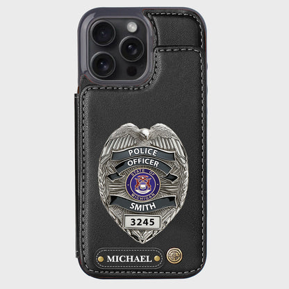 Serve And Protect - Personalized Police Officer Wallet Phone Case