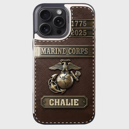 USMC 250th Anniversary - Personalized Veteran Foldable Wallet Phone Case