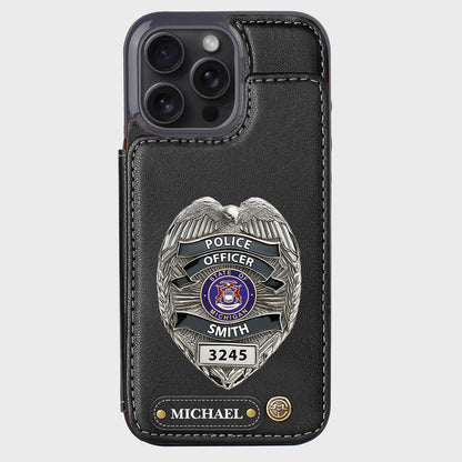 Serve And Protect - Personalized Police Officer Wallet Phone Case