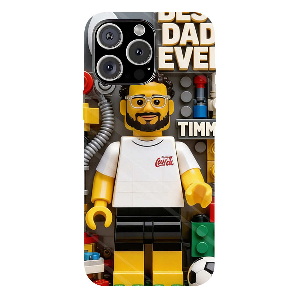 Custom Brick Human Style From Any Photo - Personalized Father Clear Phone Case