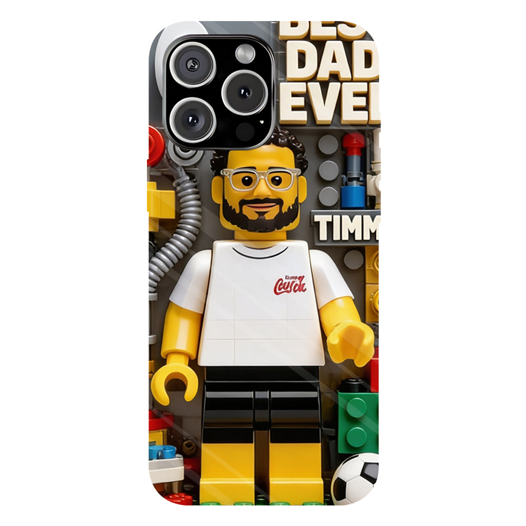 Custom Brick Human Style From Any Photo - Personalized Father Clear Phone Case