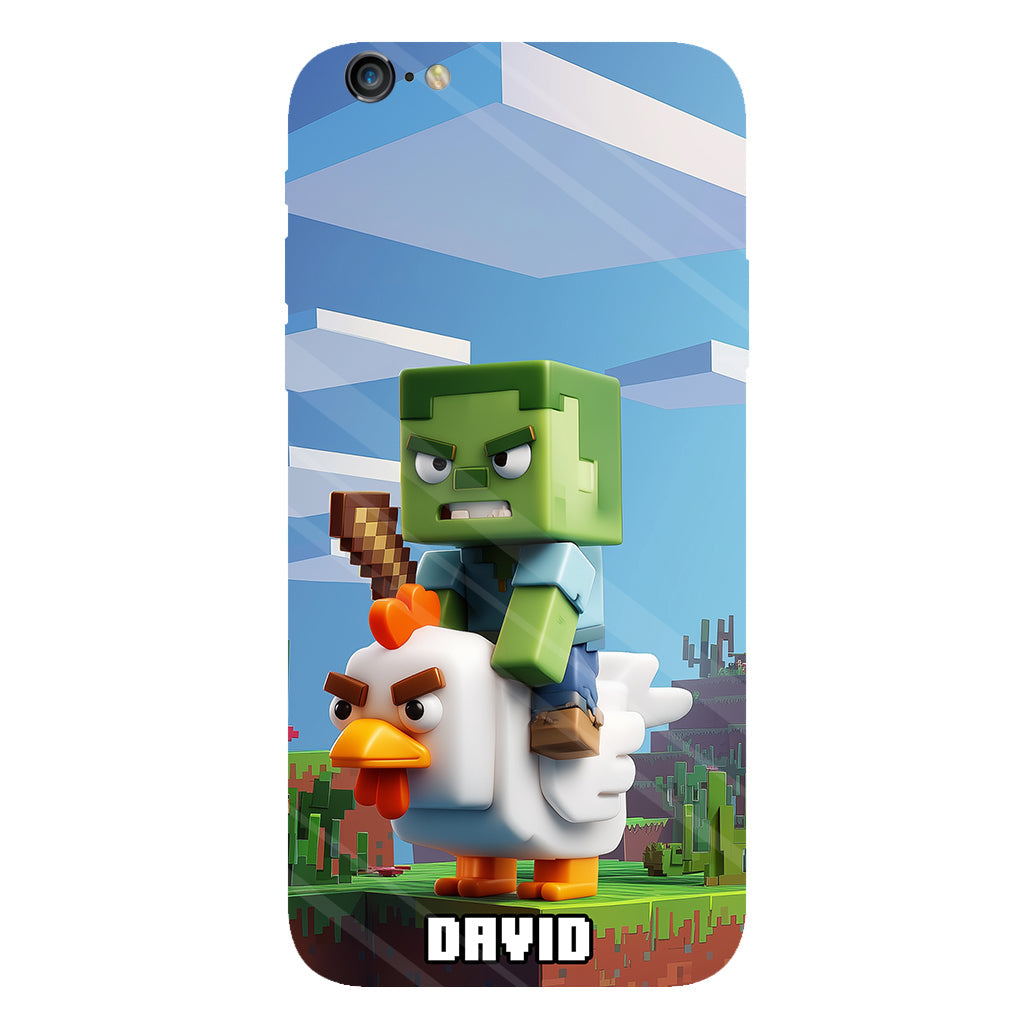 Chicken Jockey! - Personalized Block World Full Print Phone Case