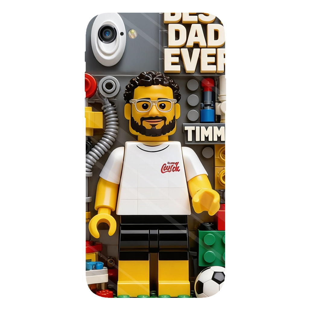 Custom Brick Human Style From Any Photo - Personalized Father Clear Phone Case