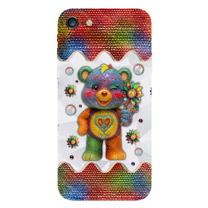 Peace Bear - Personalized Hippie Full Print Phone Case