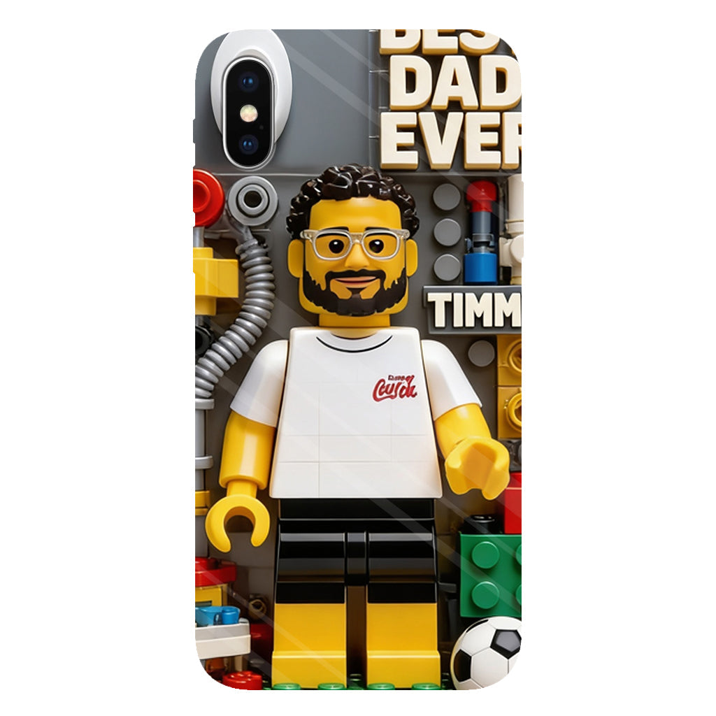 Custom Brick Human Style From Any Photo - Personalized Father Clear Phone Case