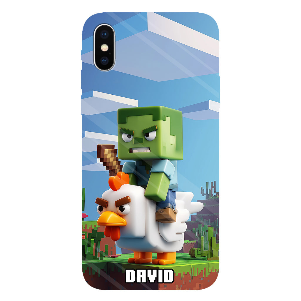 Chicken Jockey! - Personalized Block World Full Print Phone Case