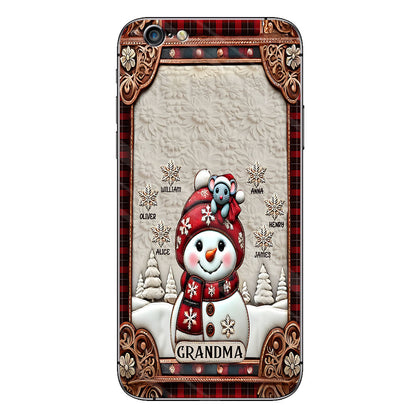 Grandma Snowman Christmas - Personalized Grandma Phone Case