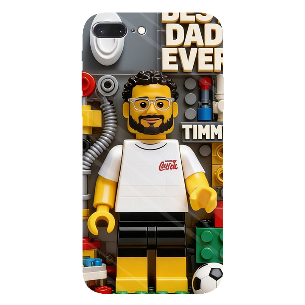 Custom Brick Human Style From Any Photo - Personalized Father Clear Phone Case