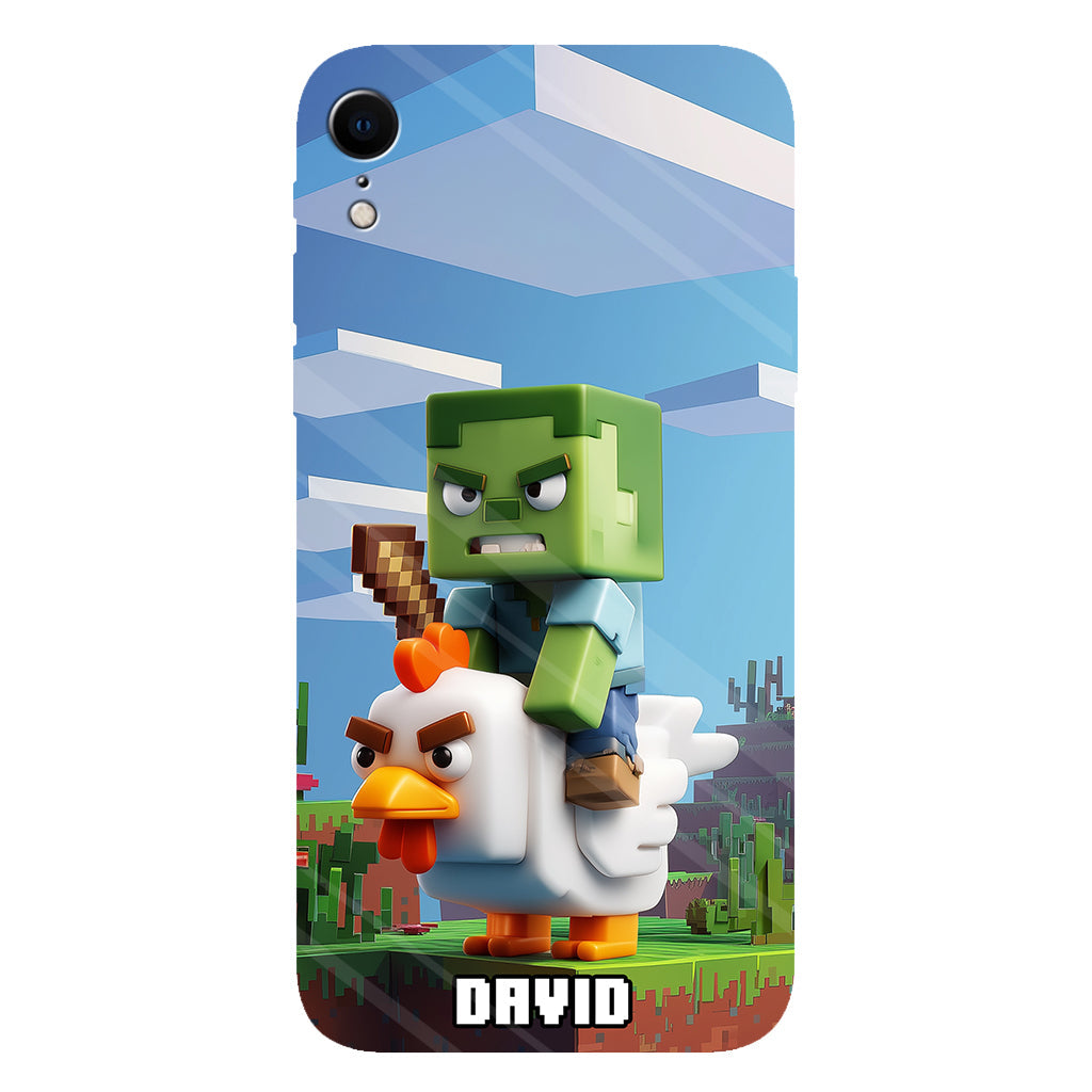 Chicken Jockey! - Personalized Block World Full Print Phone Case