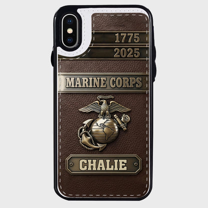 USMC 250th Anniversary - Personalized Veteran Foldable Wallet Phone Case