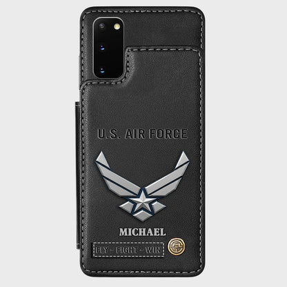 Fly · Fight · Win - Personalized Veteran Wallet Phone Case