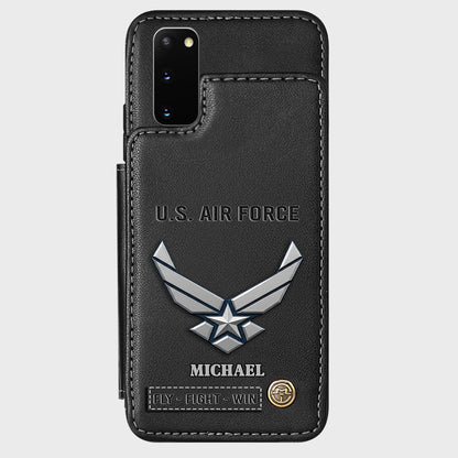 Fly · Fight · Win - Personalized Veteran Wallet Phone Case