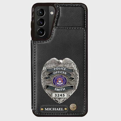 Serve And Protect - Personalized Police Officer Wallet Phone Case