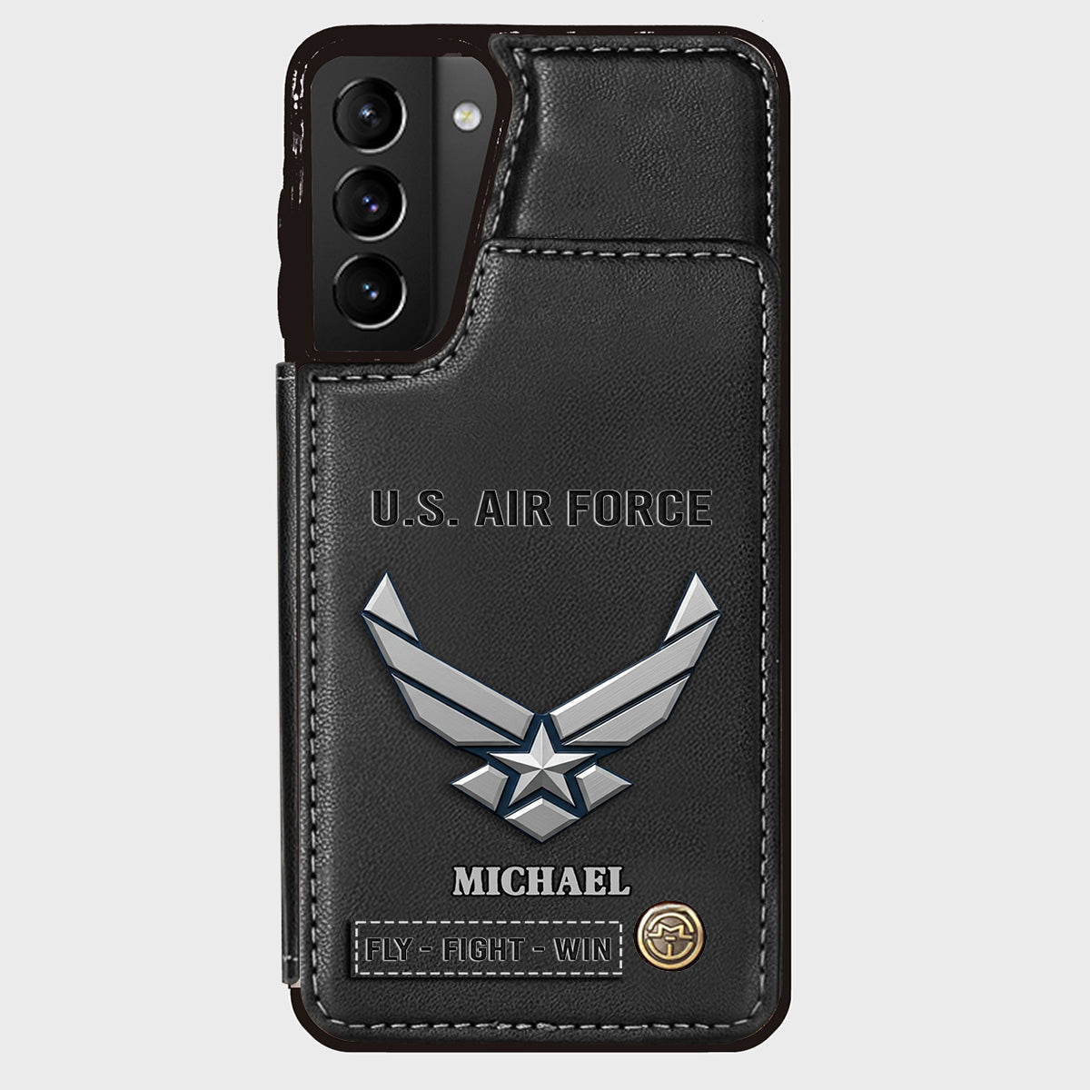 Fly · Fight · Win - Personalized Veteran Wallet Phone Case