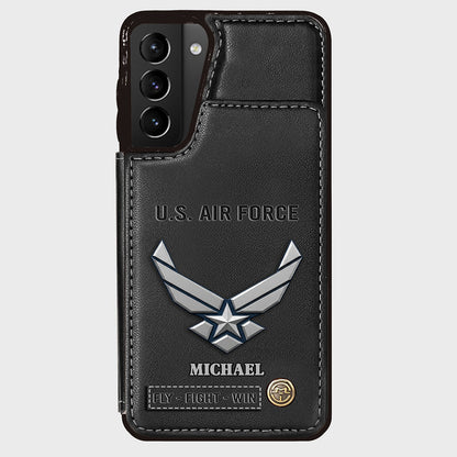 Fly · Fight · Win - Personalized Veteran Wallet Phone Case