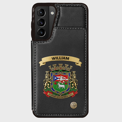 Proud Puerto Rico, Joannes Est Nomen Ejus - Personalized Expats Wallet Phone Case