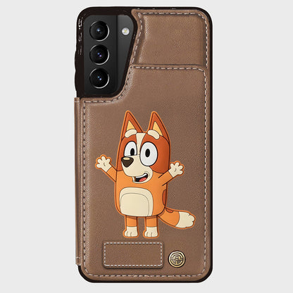 Blue Dog Custom Name - Personalized Blue Dog Wallet Phone Case